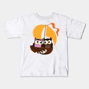 Love boat Owls Kids T-Shirt